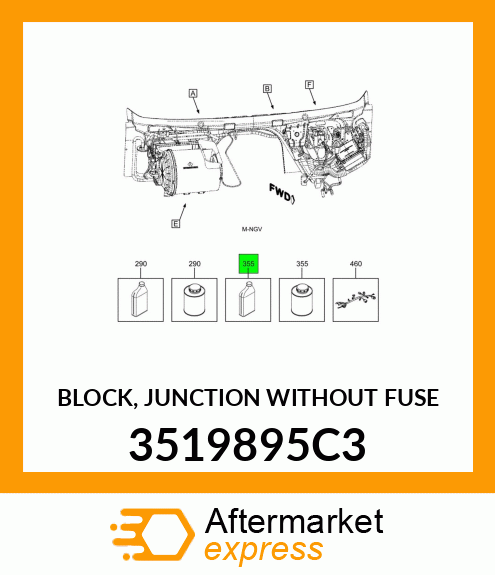 BLOCK, JUNCTION WITHOUT FUSE 3519895C3