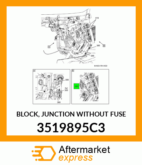 BLOCK, JUNCTION WITHOUT FUSE 3519895C3