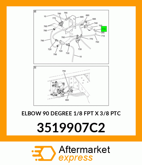 ELBOW 90 DEGREE 1/8 FPT X 3/8 PTC 3519907C2