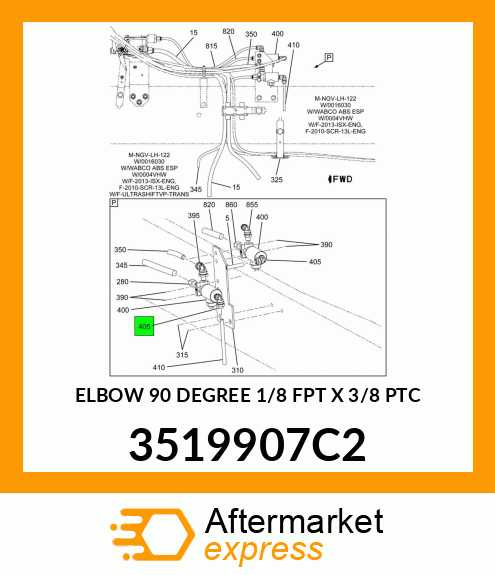 ELBOW 90 DEGREE 1/8 FPT X 3/8 PTC 3519907C2