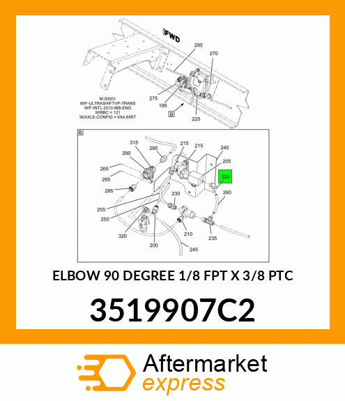 ELBOW 90 DEGREE 1/8 FPT X 3/8 PTC 3519907C2