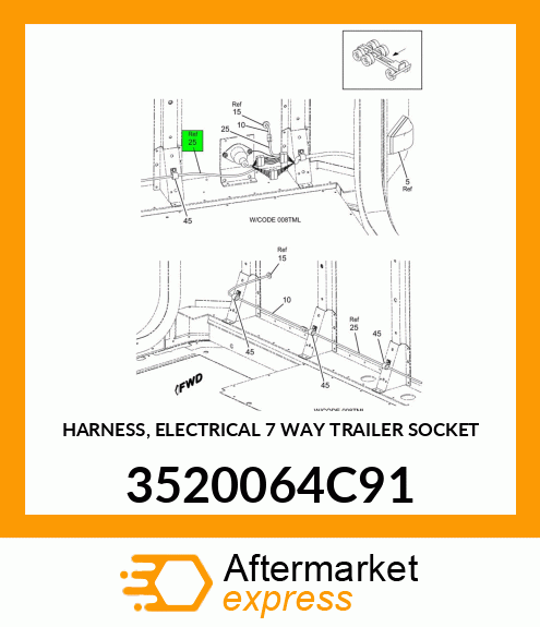 HARNESS, ELECTRICAL 7 WAY TRAILER SOCKET 3520064C91