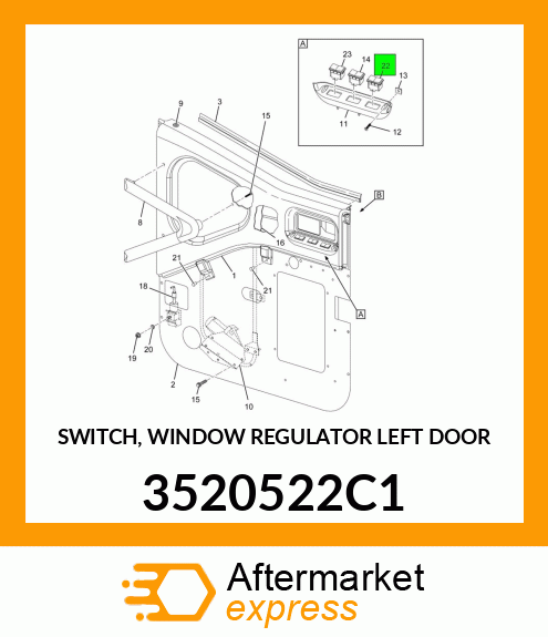 SWITCH, WINDOW REGULATOR LEFT DOOR 3520522C1