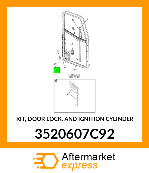 KIT, DOOR LOCK AND IGNITION CYLINDER 3520607C92