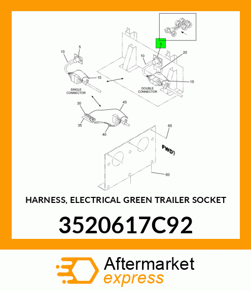 HARNESS, ELECTRICAL GREEN TRAILER SOCKET 3520617C92