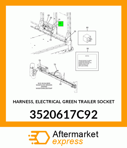 HARNESS, ELECTRICAL GREEN TRAILER SOCKET 3520617C92