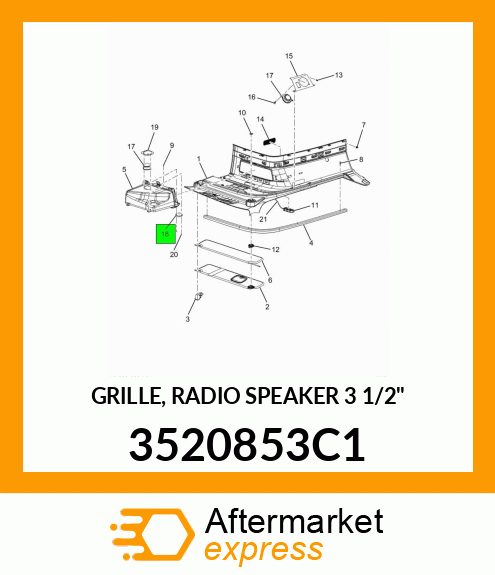GRILLE, RADIO SPEAKER 3 1/2" 3520853C1