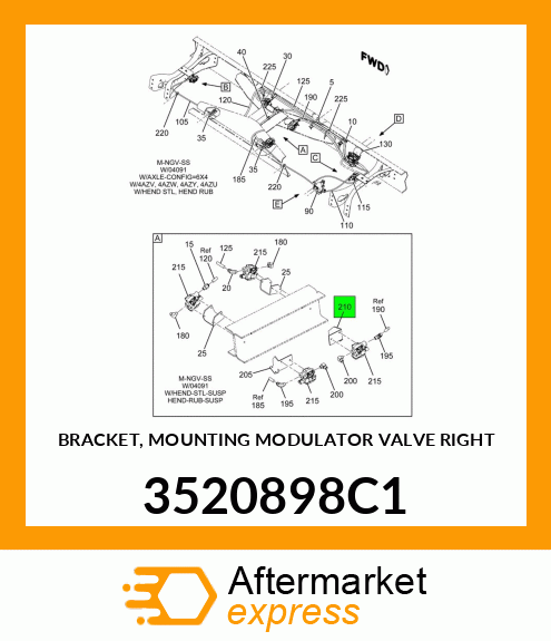 BRACKET, MOUNTING MODULATOR VALVE RIGHT 3520898C1