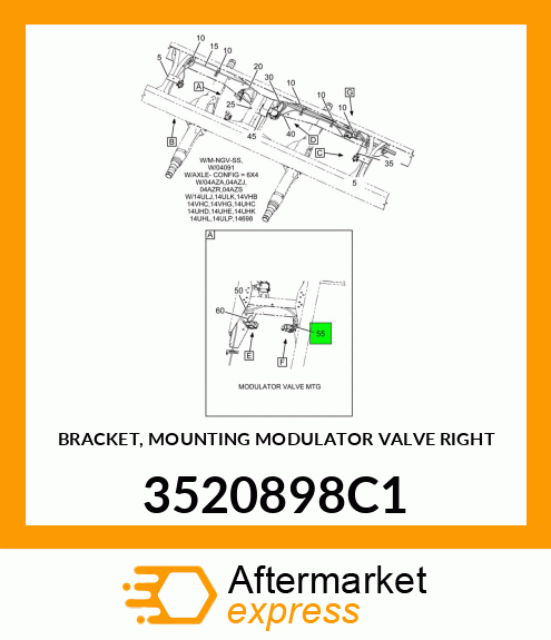 BRACKET, MOUNTING MODULATOR VALVE RIGHT 3520898C1