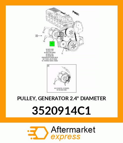 PULLEY, GENERATOR 2.4" DIAMETER 3520914C1