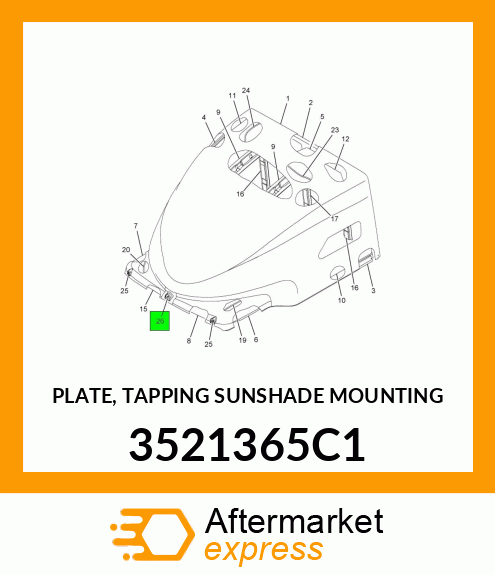 PLATE, TAPPING SUNSHADE MOUNTING 3521365C1