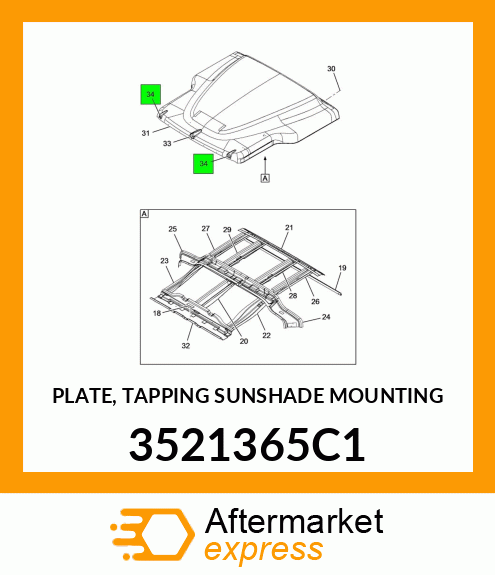 PLATE, TAPPING SUNSHADE MOUNTING 3521365C1