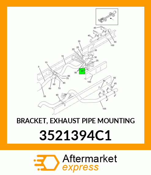 BRACKET, EXHAUST PIPE MOUNTING 3521394C1