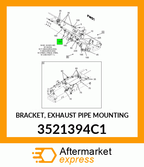 BRACKET, EXHAUST PIPE MOUNTING 3521394C1