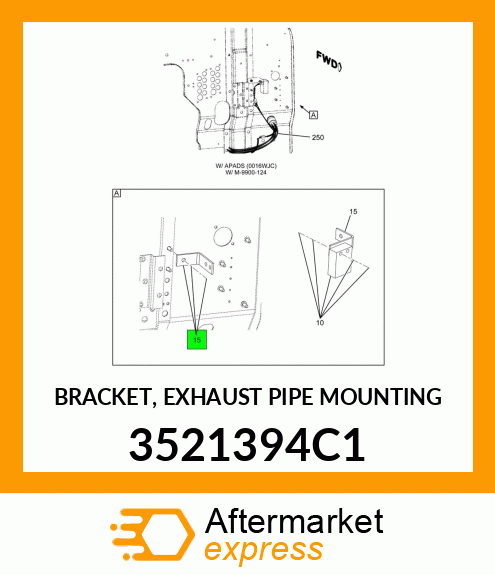 BRACKET, EXHAUST PIPE MOUNTING 3521394C1