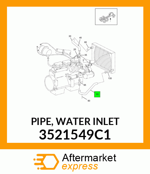 PIPE, WATER INLET 3521549C1