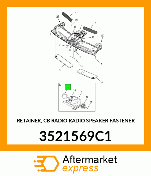 RETAINER, CB RADIO RADIO SPEAKER FASTENER 3521569C1