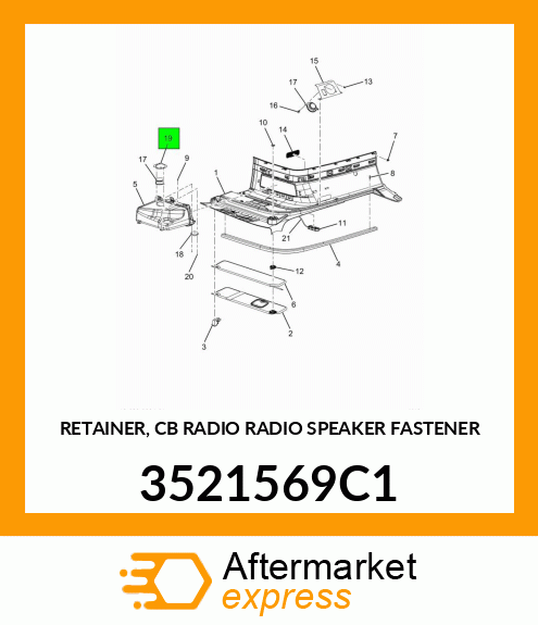 RETAINER, CB RADIO RADIO SPEAKER FASTENER 3521569C1