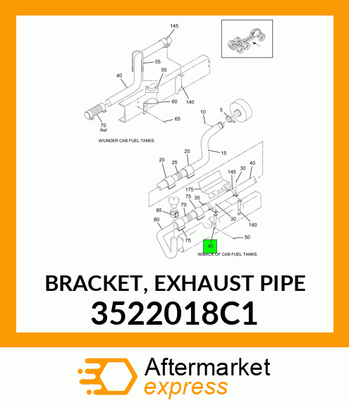 BRACKET, EXHAUST PIPE 3522018C1