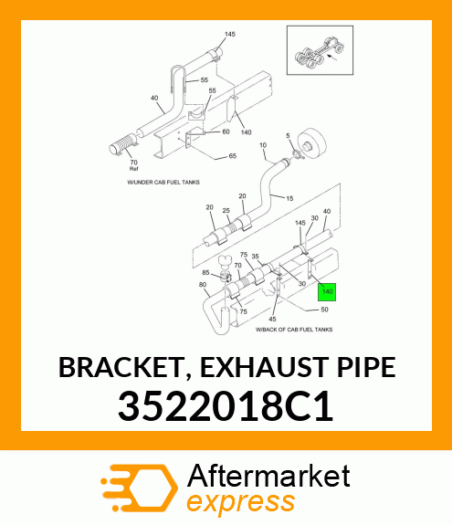 BRACKET, EXHAUST PIPE 3522018C1