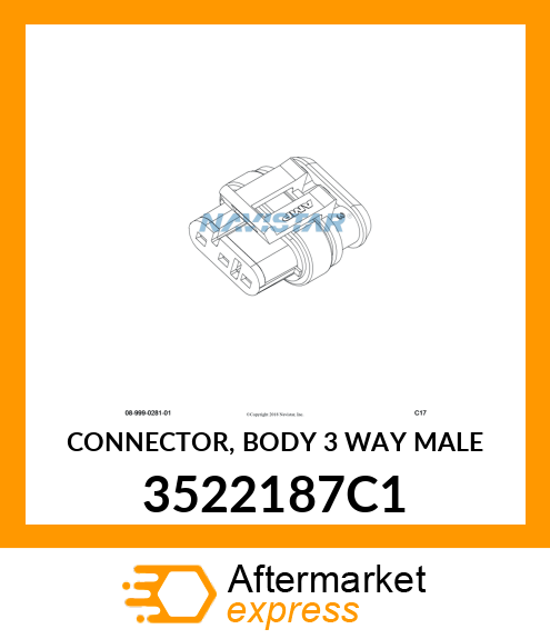 CONNECTOR, BODY 3 WAY MALE 3522187C1