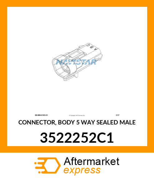 CONNECTOR, BODY 5 WAY SEALED MALE 3522252C1