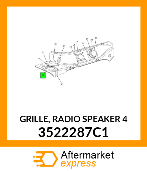 GRILLE, RADIO SPEAKER 4" 3522287C1