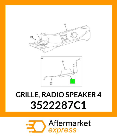 GRILLE, RADIO SPEAKER 4" 3522287C1