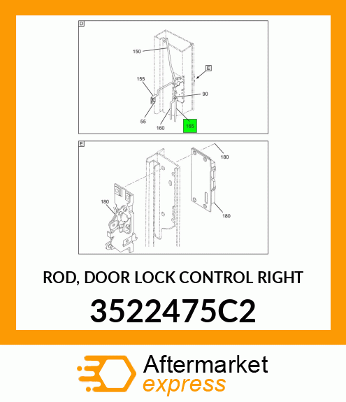 ROD, DOOR LOCK CONTROL RIGHT 3522475C2