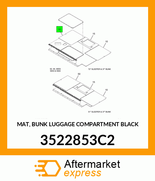 MAT, BUNK LUGGAGE COMPARTMENT BLACK 3522853C2