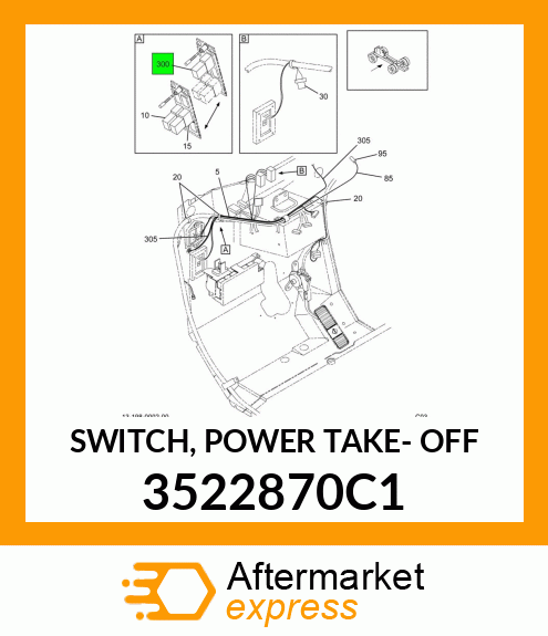 SWITCH, POWER TAKE- OFF 3522870C1