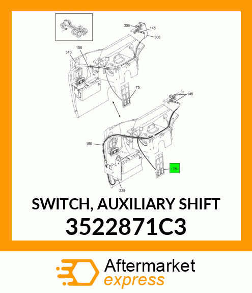 SWITCH, AUXILIARY SHIFT 3522871C3