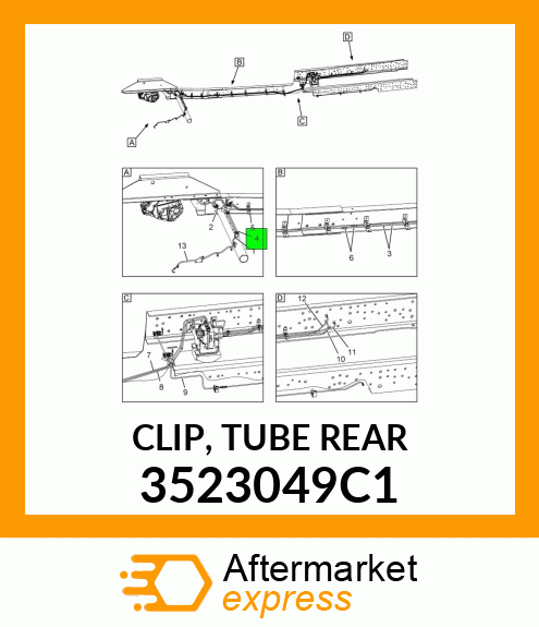 CLIP, TUBE REAR 3523049C1