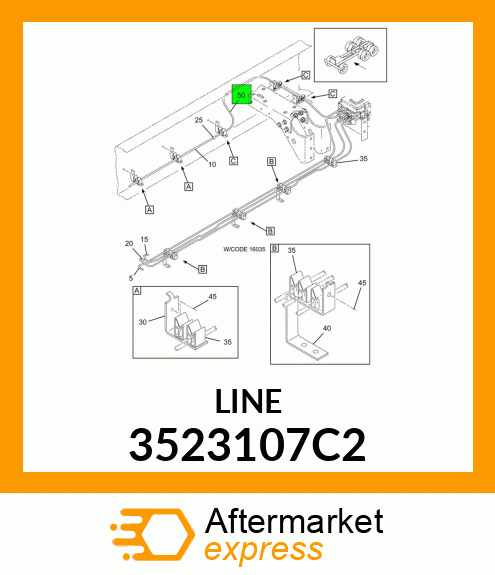 TUBE, BRAKE HYDRAULIC CONTROL UNIT TO UNION 3523107C2