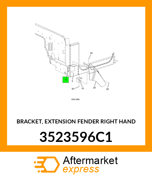 BRACKET, EXTENSION FENDER RIGHT HAND 3523596C1