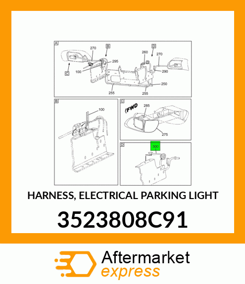 HARNESS, ELECTRICAL PARKING LIGHT 3523808C91