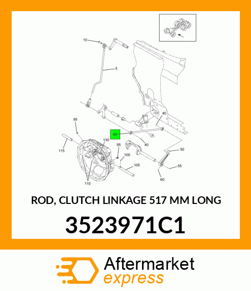 ROD, CLUTCH LINKAGE 517 MM LONG 3523971C1