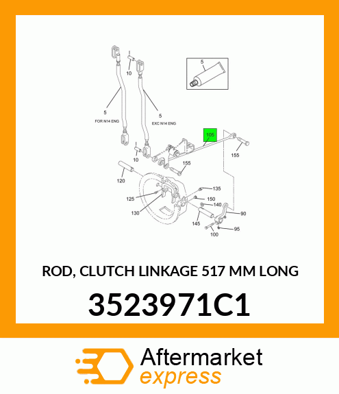 ROD, CLUTCH LINKAGE 517 MM LONG 3523971C1