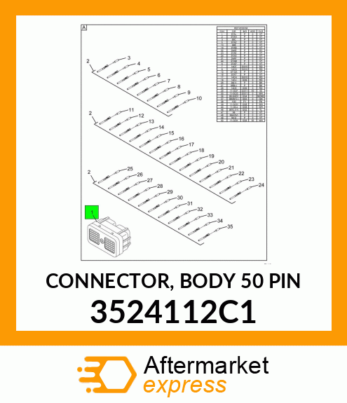 CONNECTOR, BODY 50 PIN 3524112C1