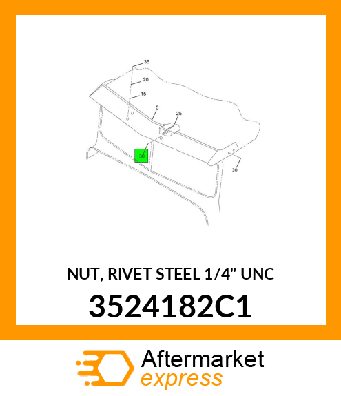 NUT, RIVET STEEL 1/4" UNC 3524182C1