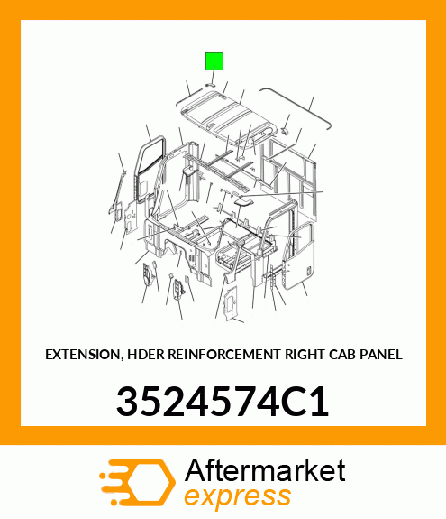 EXTENSION, HDER REINFORCEMENT RIGHT CAB PANEL 3524574C1