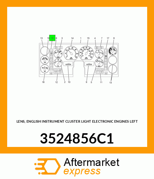 LENS, ENGLISH INSTRUMENT CLUSTER LIGHT ELECTRONIC ENGINES LEFT 3524856C1