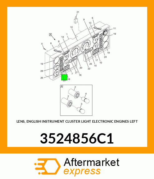 LENS, ENGLISH INSTRUMENT CLUSTER LIGHT ELECTRONIC ENGINES LEFT 3524856C1