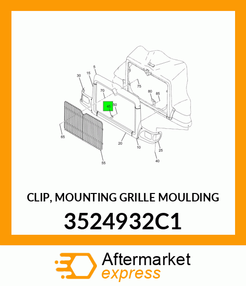 CLIP, MOUNTING GRILLE MOULDING 3524932C1