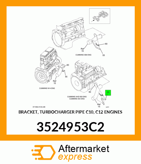 BRACKET, TURBOCHARGER PIPE C10, C12 ENGINES 3524953C2