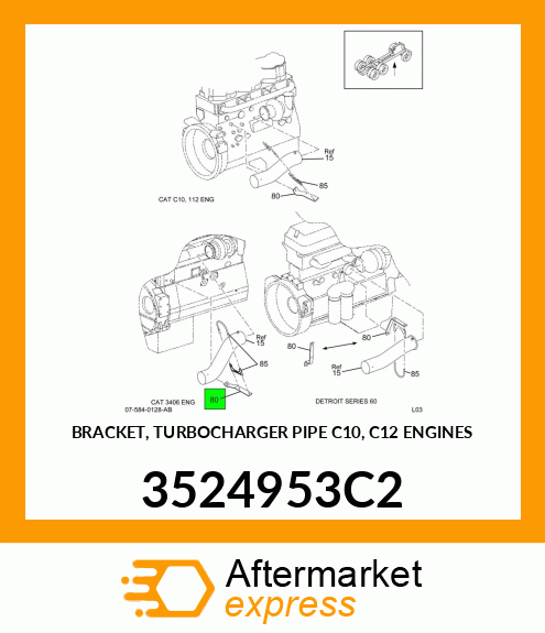 BRACKET, TURBOCHARGER PIPE C10, C12 ENGINES 3524953C2