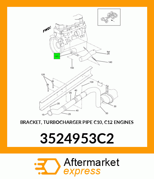 BRACKET, TURBOCHARGER PIPE C10, C12 ENGINES 3524953C2