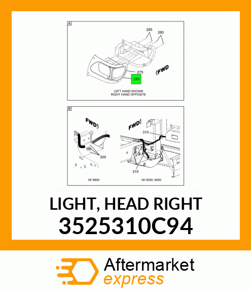 LIGHT, HEAD RIGHT 3525310C94