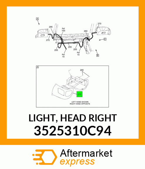 LIGHT, HEAD RIGHT 3525310C94