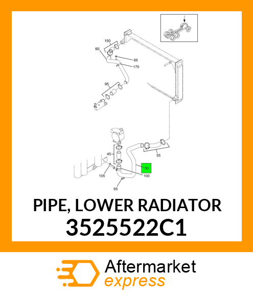 PIPE, LOWER RADIATOR 3525522C1